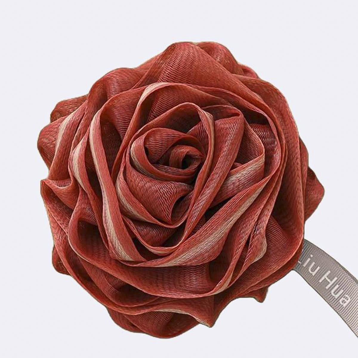 Badeschwamm - Rosenblüte - Rot