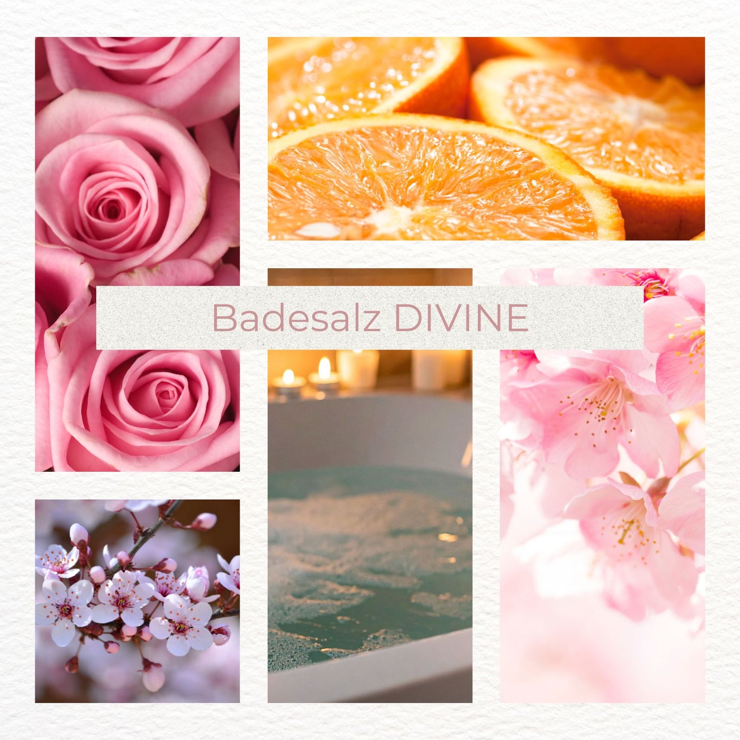 Badesalz - Divine – Kirschblüte, Rose, Orange