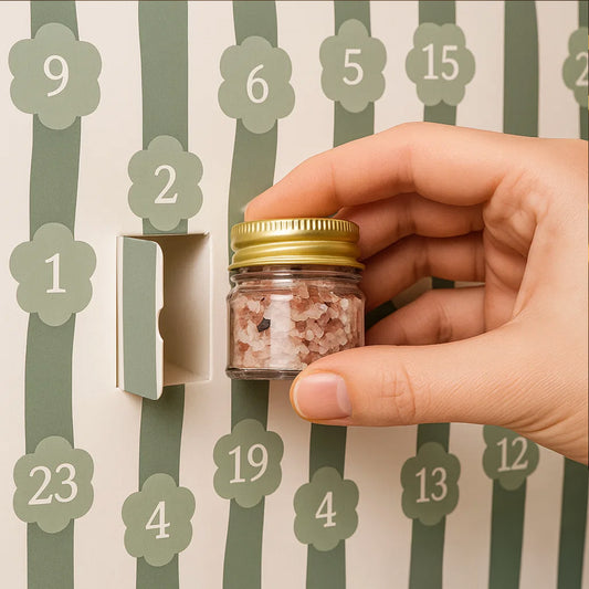 Badesalz- Adventskalender | 24 Wellness-Momente für dich | Handgemachte Badezusätze | Achtsamkeit & Entspannung im Advent