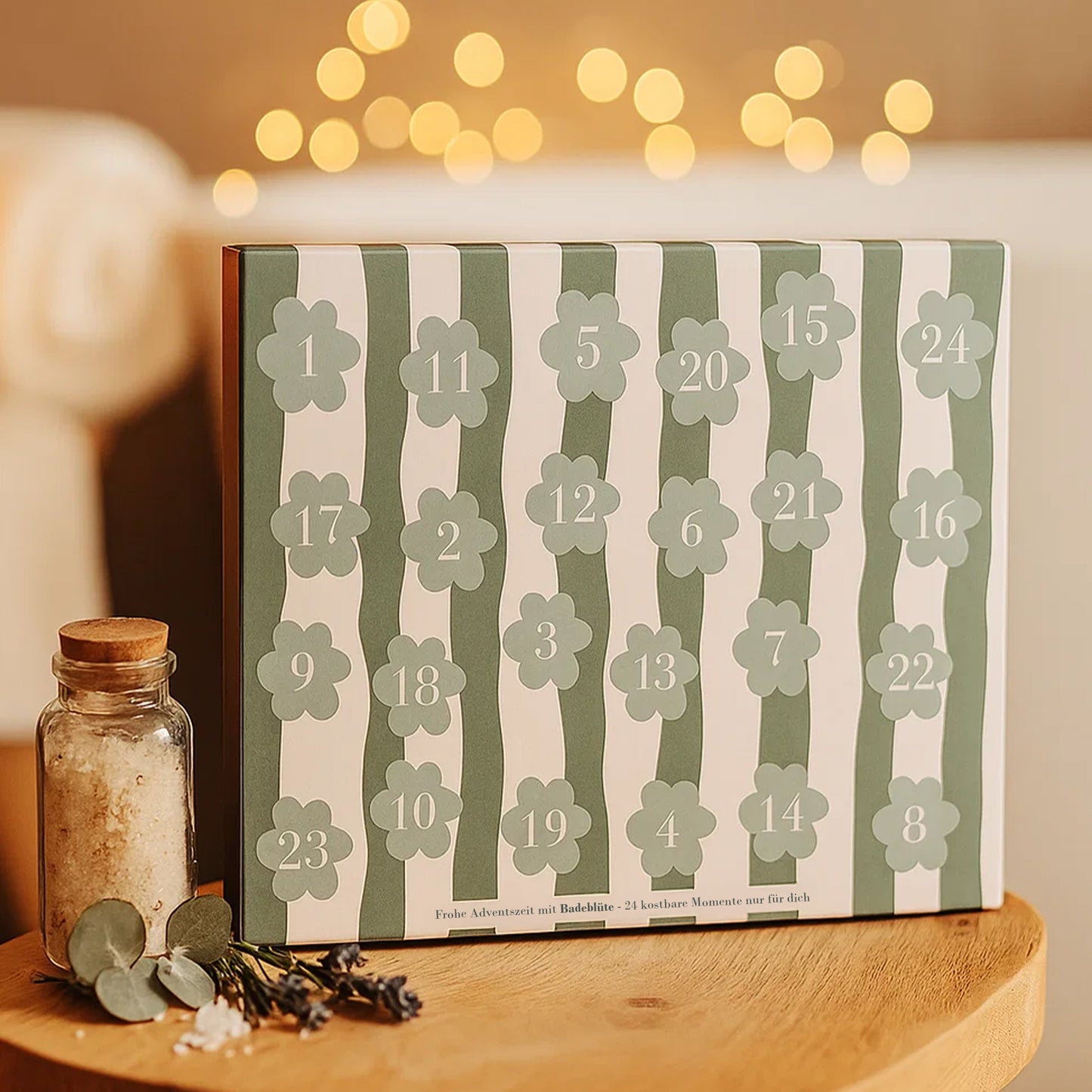 Badesalz- Adventskalender | 24 Wellness-Momente für dich | Handgemachte Badezusätze | Achtsamkeit & Entspannung im Advent