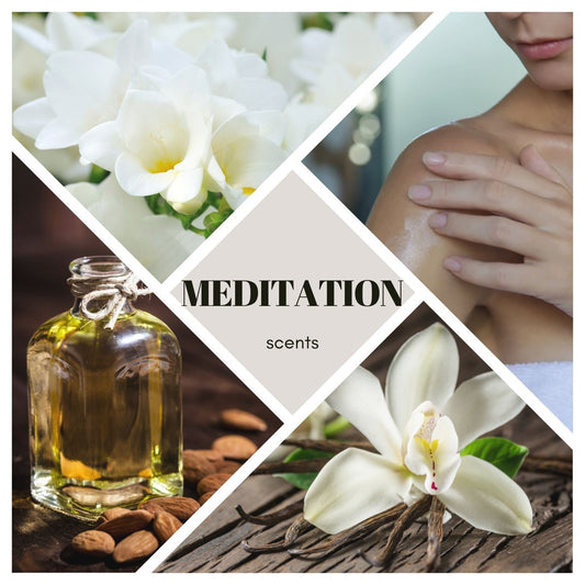 Körper- und Massageöl - Meditation - Vanille, Freesie mit Kristallen