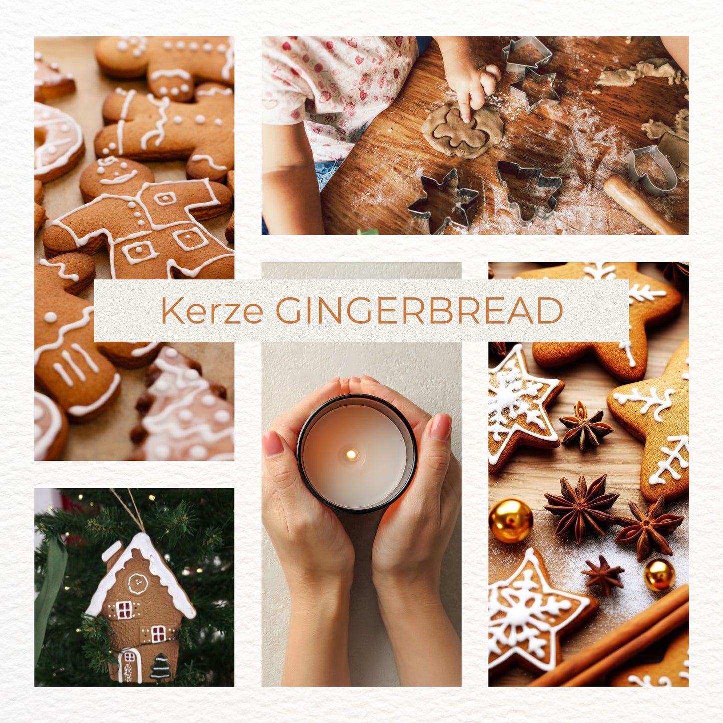 Duftkerze GINGERBREAD - Warmer Lebkuchen-Duft mit Ingwer, Zimt & Vanille
