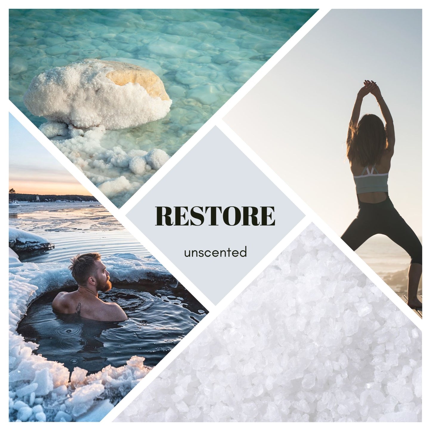 Badesalz - Restore – Magnesium Flakes - 100% Totes Meer Salz - ohne Duft