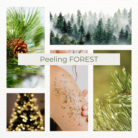 Dusch- & Saunapeeling Breathe the FOREST – Feines Meersalz mit Mandel- & Jojobaöl