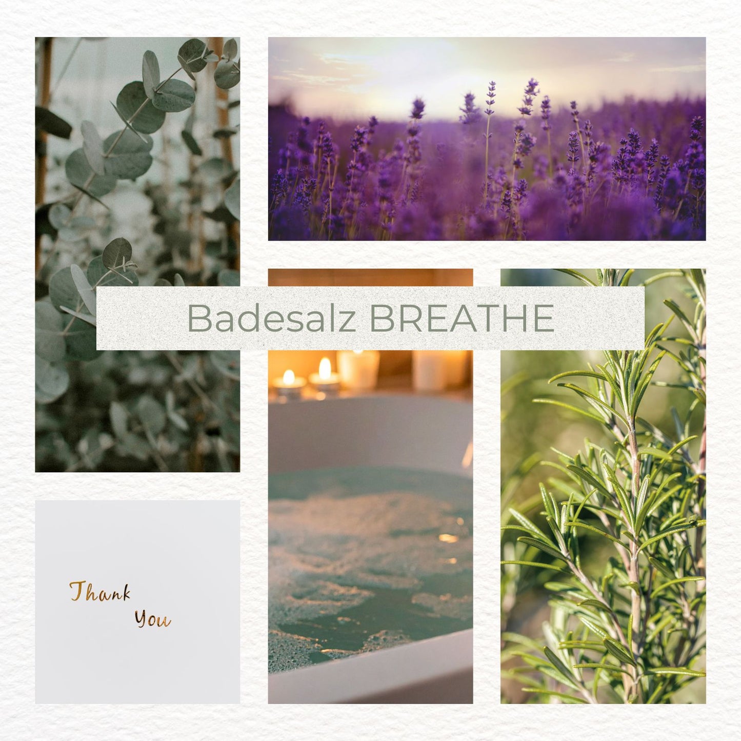 Gastgeschenk - Badesalz - Breathe – Eukalyptus, Rosmarin, Lavendel