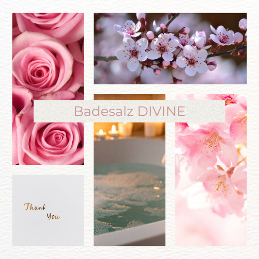 Gastgeschenk - Badesalz - Divine – Kirschblüte, Rose, Orange