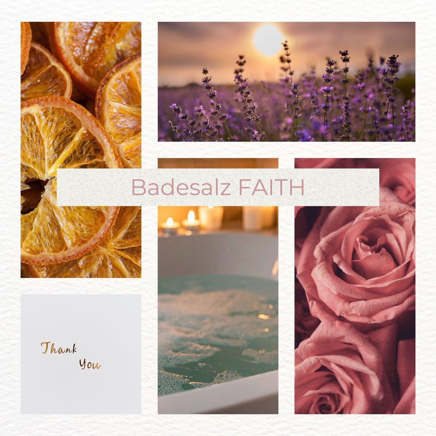 Gastgeschenk - Badesalz - Faith – Rose, Lavendel, Orange
