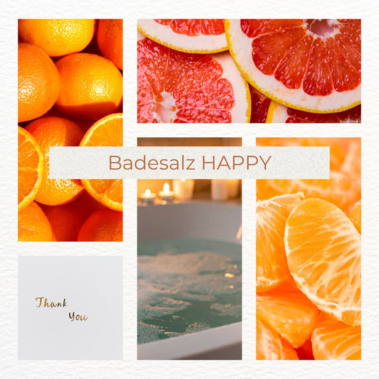 Gastgeschenk - Badesalz - Happy – Graptfruit, Orange, Mandarine