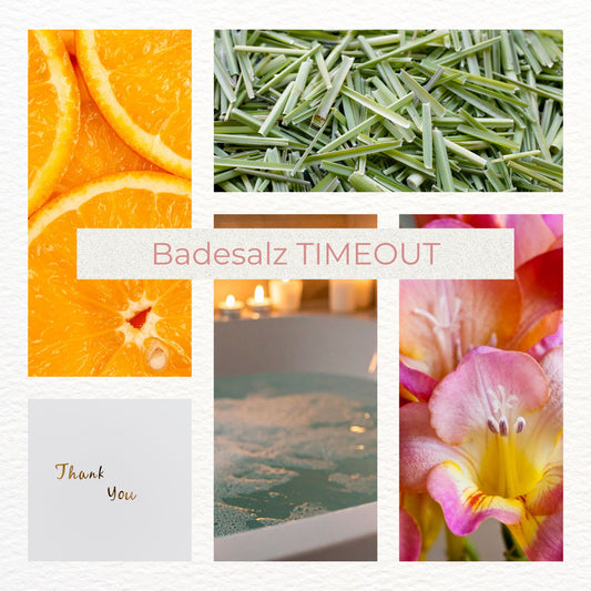 Gastgeschenk - Badesalz - Timeout – Zitronengras, Freesie, Orange