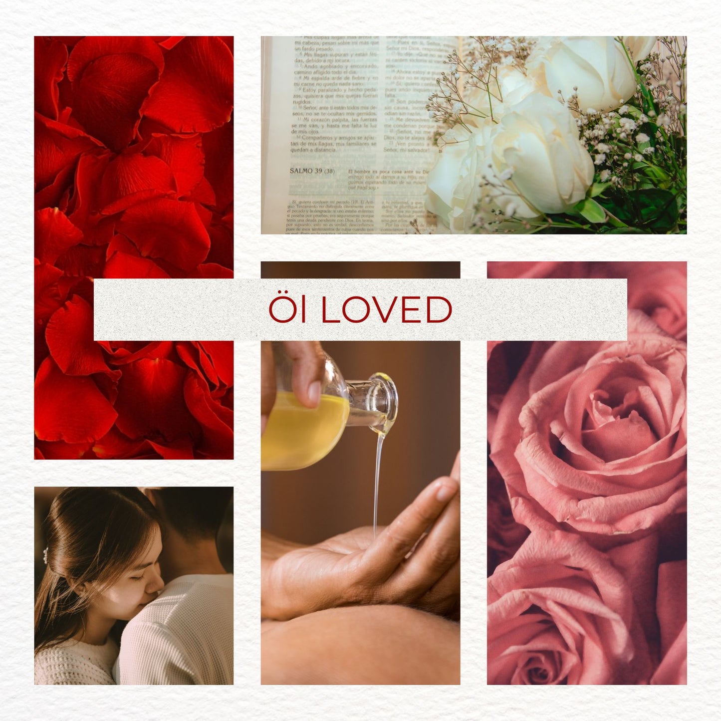 Körper- und Massageöl - Loved - Rose mit Rosenblüten