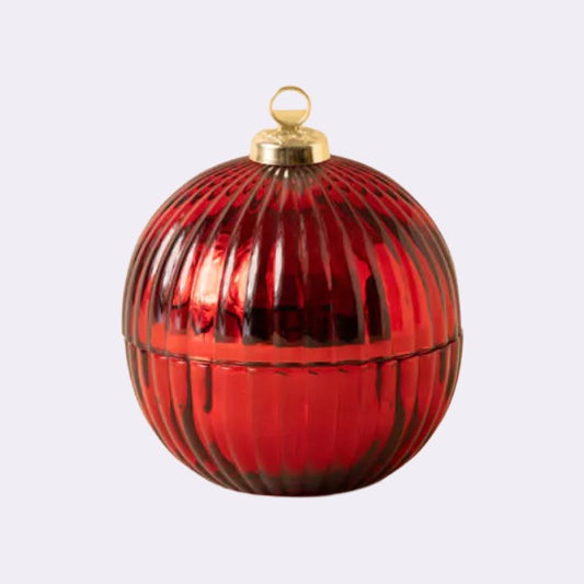 Weihnachtskugel Duftkerze – Winterduft Rise in Warmth - Farbe Granatapfel